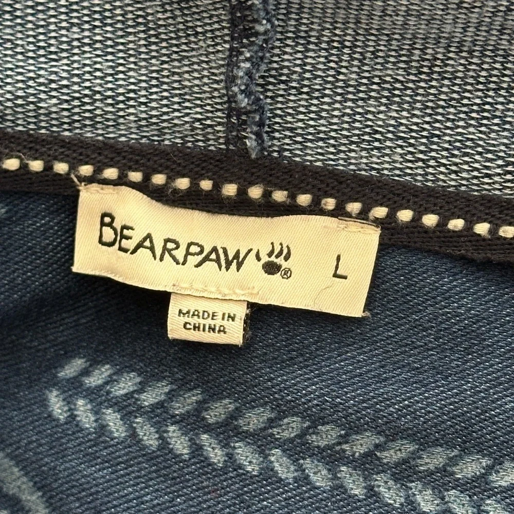 Bearpaw Women’s Size L Cotton Blend Denim Style Outdoor Chevron Pattern